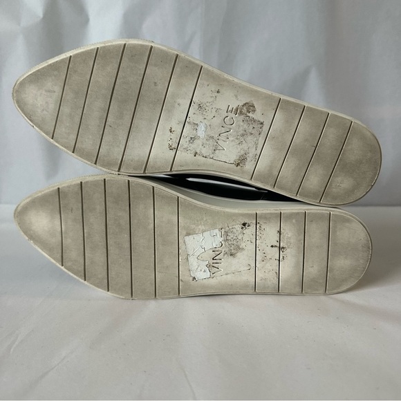 Vince Paeyre Black Leather Cap Toe Slip On Pointed Toe Sneakers - Picture 9 of 10